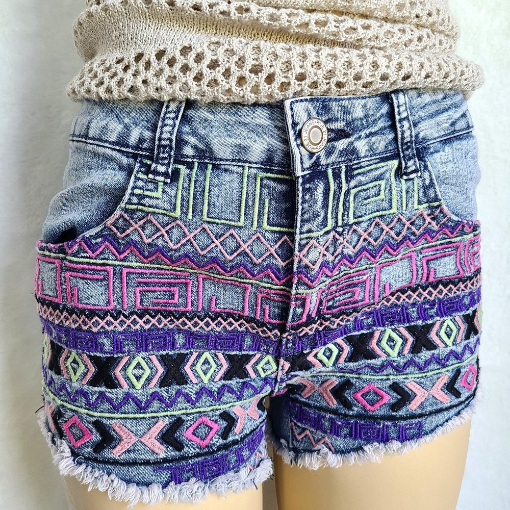 Rue 21 LOT 3 Pair Embroidered Denim Shorts
